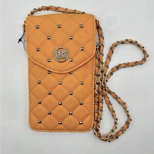 NWT Badgley Mischka Yellow Crossbody Bag with Quilted Design